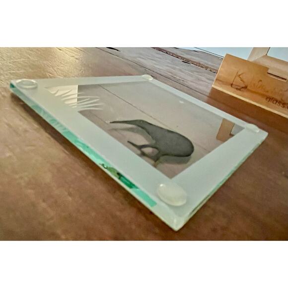 Smashing Glass Kiwi Moon Abalone Coasters Handcrafted New Zealand Box Set of 4 - Picture 15 of 15